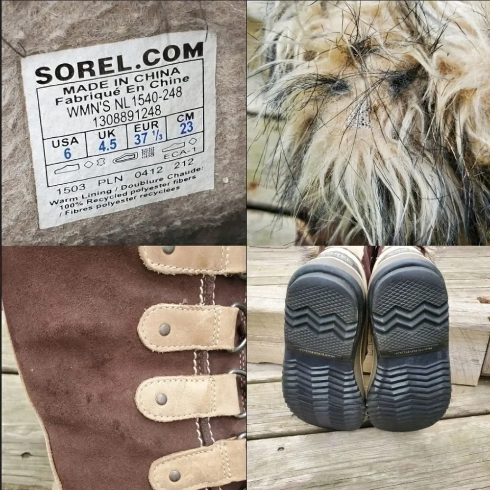 Sorel Joan Of Arctic 1540 Tall Faux Fur Cuff Winter Snow Duck Boots Woman's‎ 6